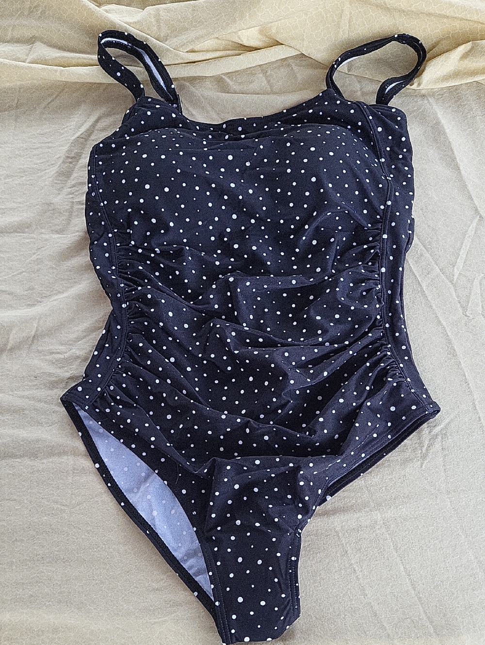 Classic Black Polka Dot One-Piece Swimsuit